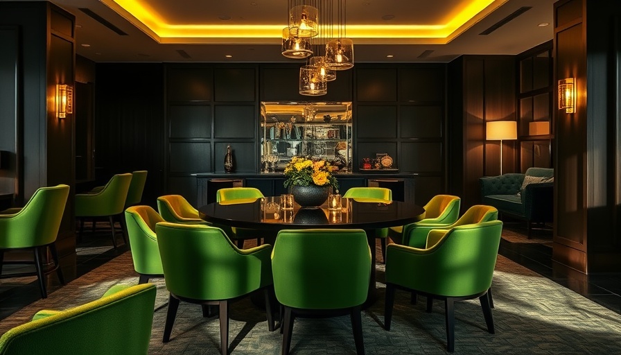 Elegant luxury boutique hotel lounge with ambient lighting