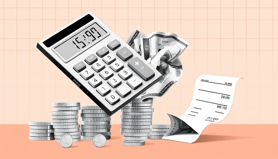 Collage illustration of money and a calculator representing bay area tipping culture.