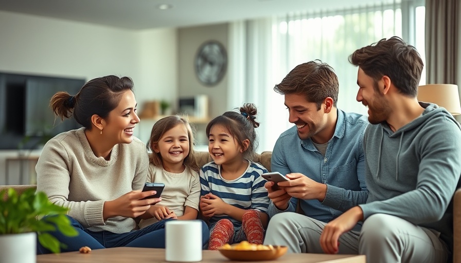 Young family enjoying modern parenting strategies in a cozy living room.