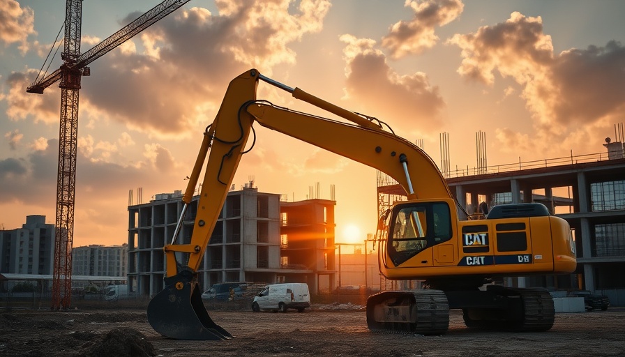 San Francisco news on construction, excavator at urban site.