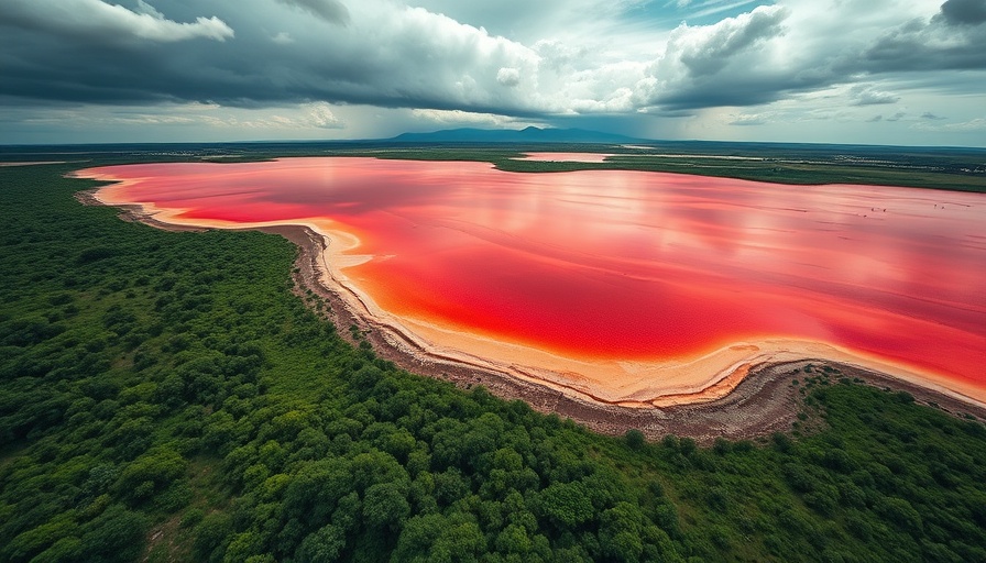 Aerial view of Kenya's vibrant lagoon, perfect for travel inspiration.