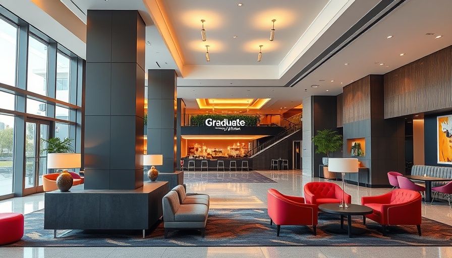 Elegant lobby at Graduate by Hilton Texas with modern decor.