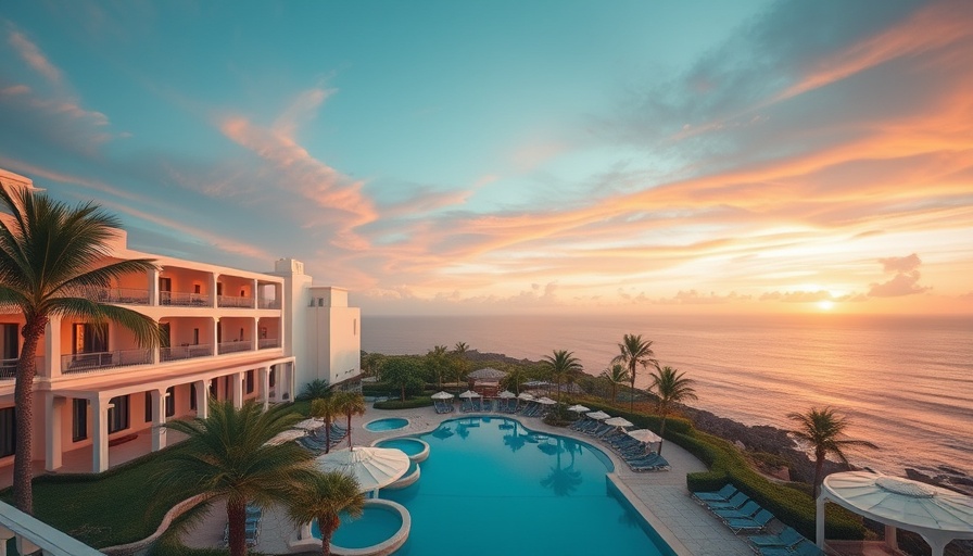 Luxury boutique hotels with ocean view at sunset