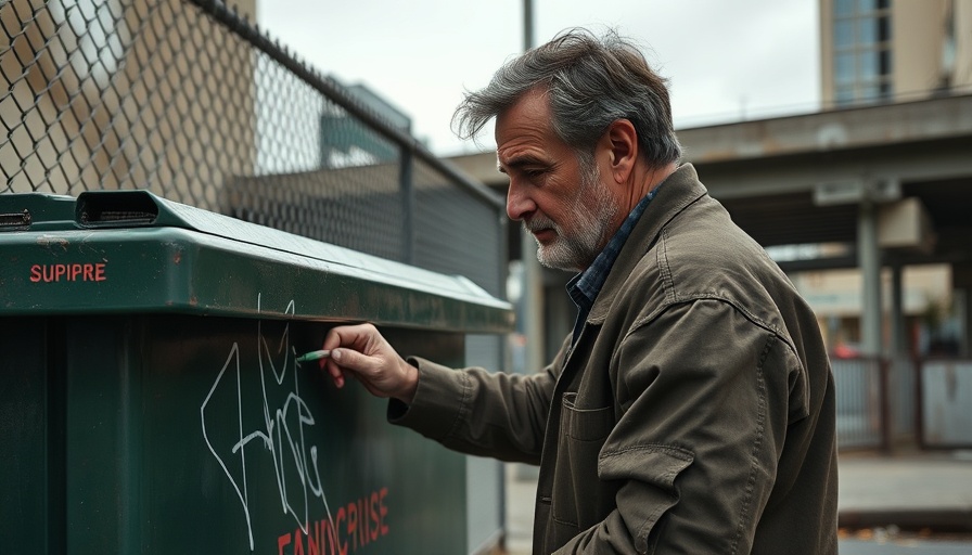 San Francisco community message on dumpster in urban scene
