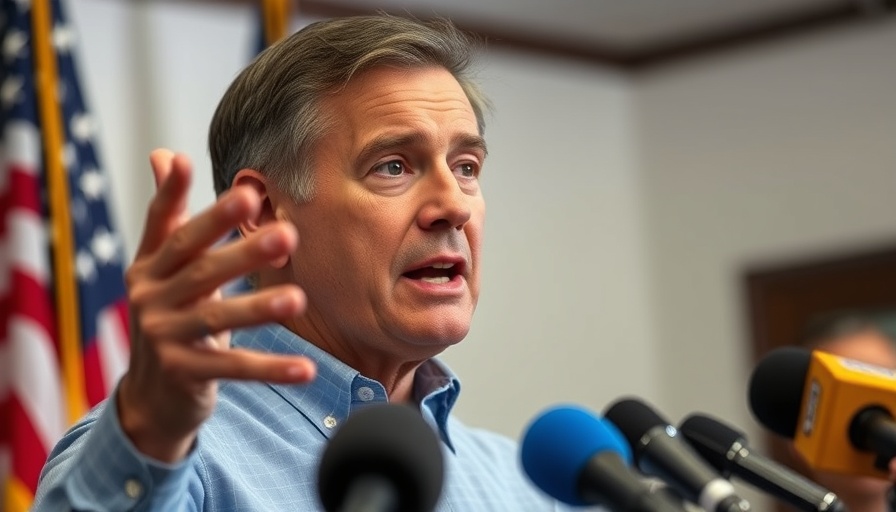 Man discusses Newsom's redistricting proposal at press event.