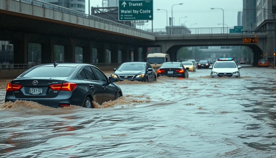Flash flooding in Chattanooga causes cars to be submerged in muddy waters.