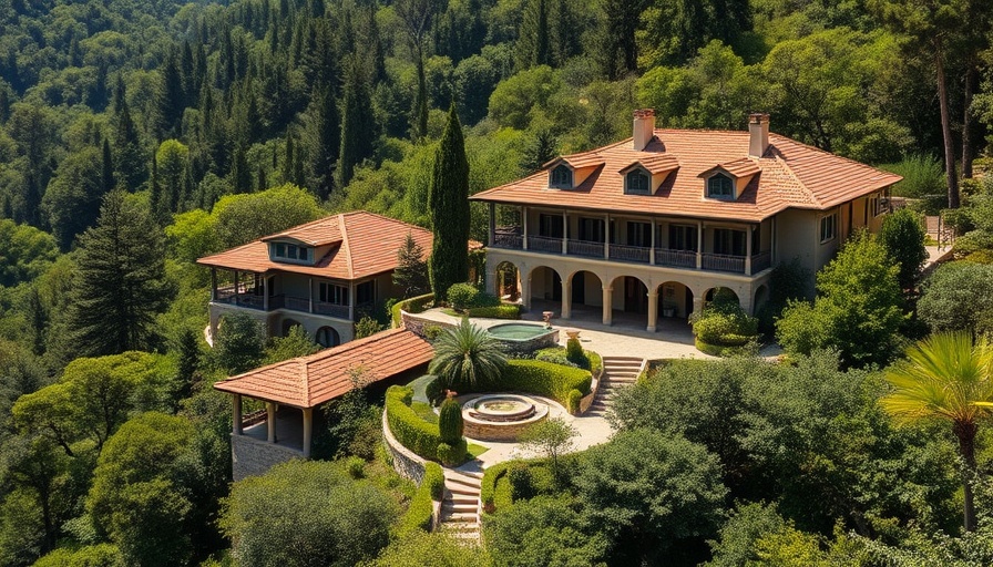 Luxury boutique hotel nestled in a scenic hillside setting.