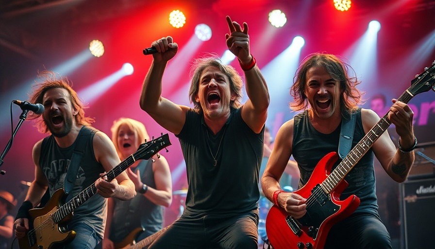 Dreamforce concert Metallica live performance with musicians playing guitars.