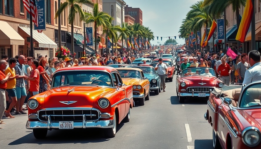 SF Lowrider Parade with classic cars and vibrant crowd on city street.