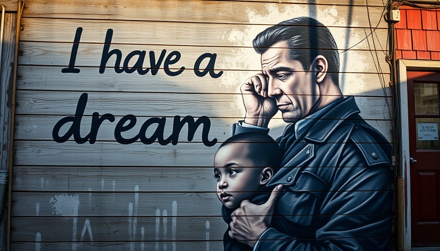 Weathered mural in San Francisco with 'I have a dream' showcasing a thoughtful expression