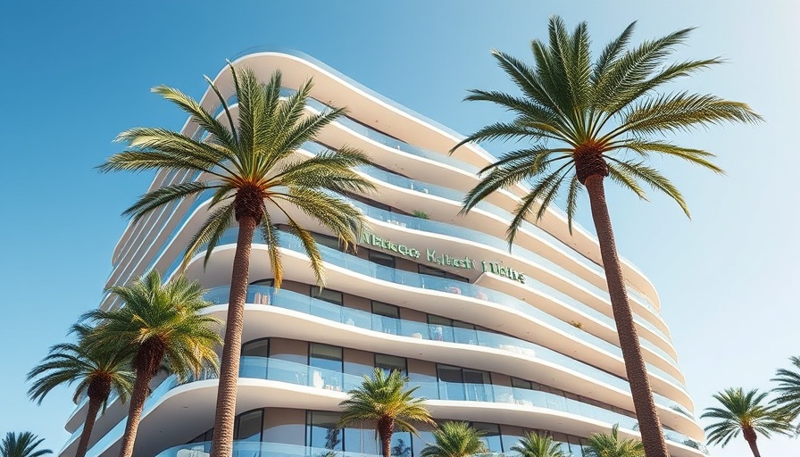Modern hotel and palm trees, U.S. hotel market summer performance.