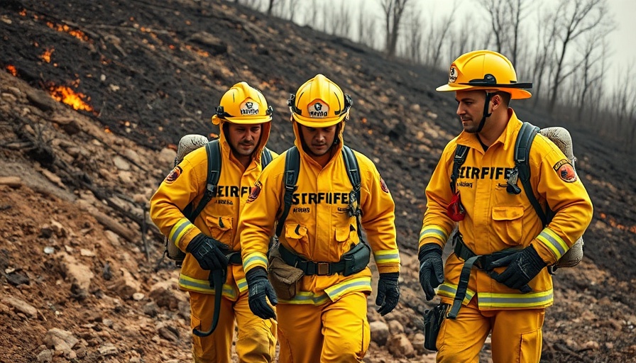 Firefighters investigating hillside for Pickett Fire cause investigation.