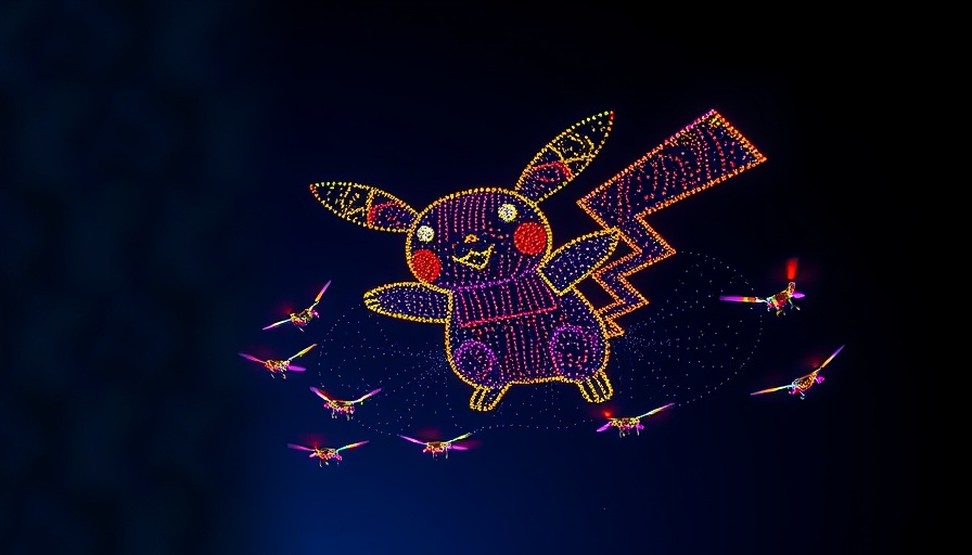 Spectacular Pokémon GO drone show visualizing Pikachu over San Francisco.
