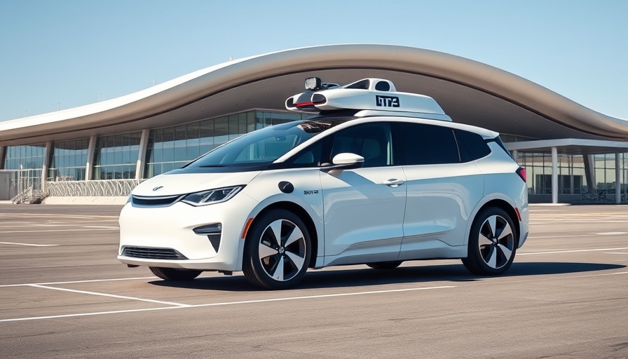 Waymo self-driving car at San José airport, modern design.