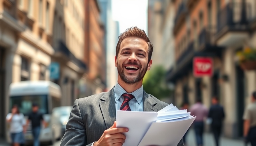 Man smiling with documents on a sunlit street related to US News hospital rankings disclosure.
