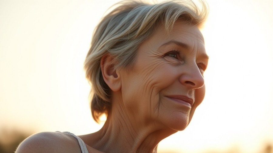 Middle-aged woman with healthy skin highlighting benefits of Internal Hyaluronic Acid for Skincare.