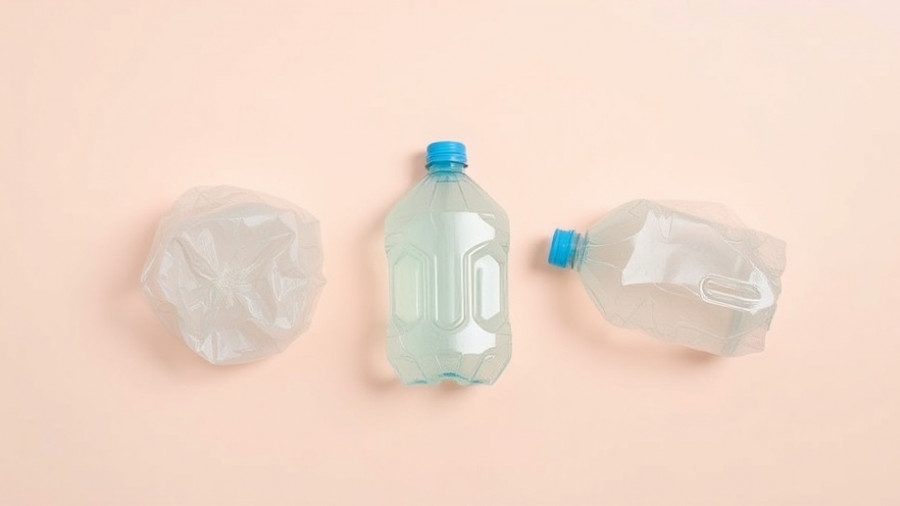 Crushed plastic bottles symbolizing microplastics issue.