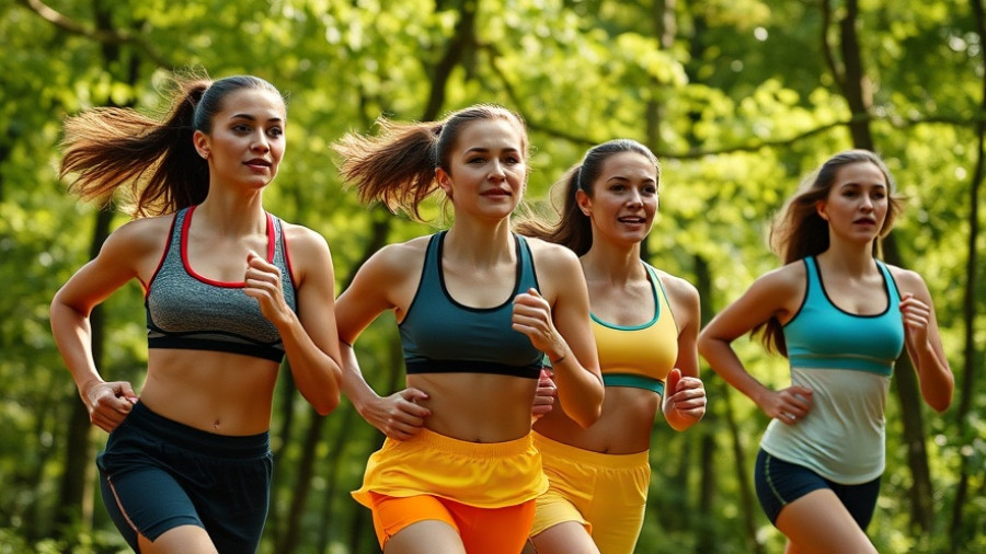 Two women jogging in nature, highlighting perimenopause exercise benefits.