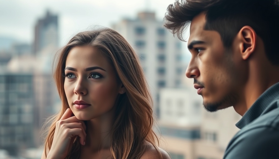 Relationship anxiety depicted by contemplative couple separated by window.