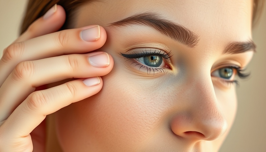 Woman massaging under-eye area for skin hydration.