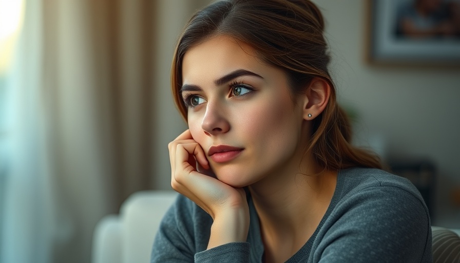 Young woman with contemplative expression illustrating poor sleep and depressive symptoms.