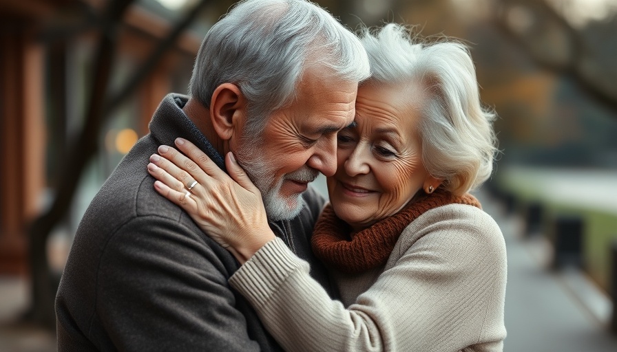 Tender elderly couple embracing outdoors, SilverSingles for Singles 50+