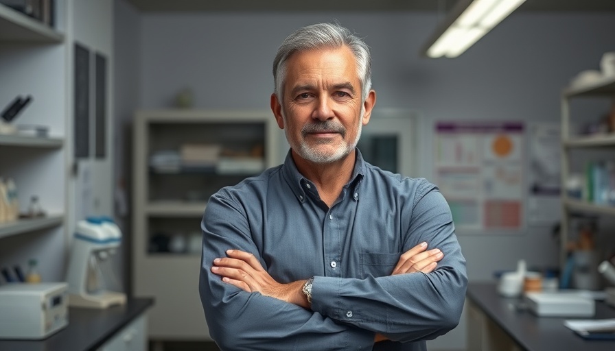 Confident man in lab symbolizing chronic inflammation research.