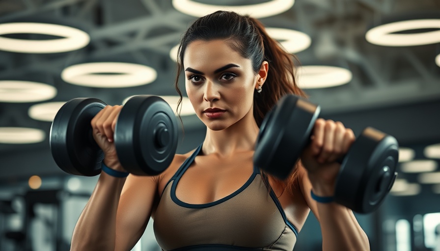 Focused athletic woman lifting weights in gym for creatine muscle growth.