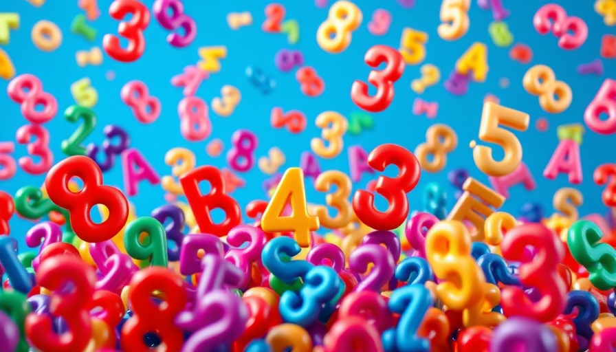 Colorful 3D numbers floating over blue background representing numerology life path number.