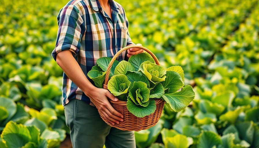 Fresh produce in a farm field, related to pesticides and Parkinson's Disease risk.