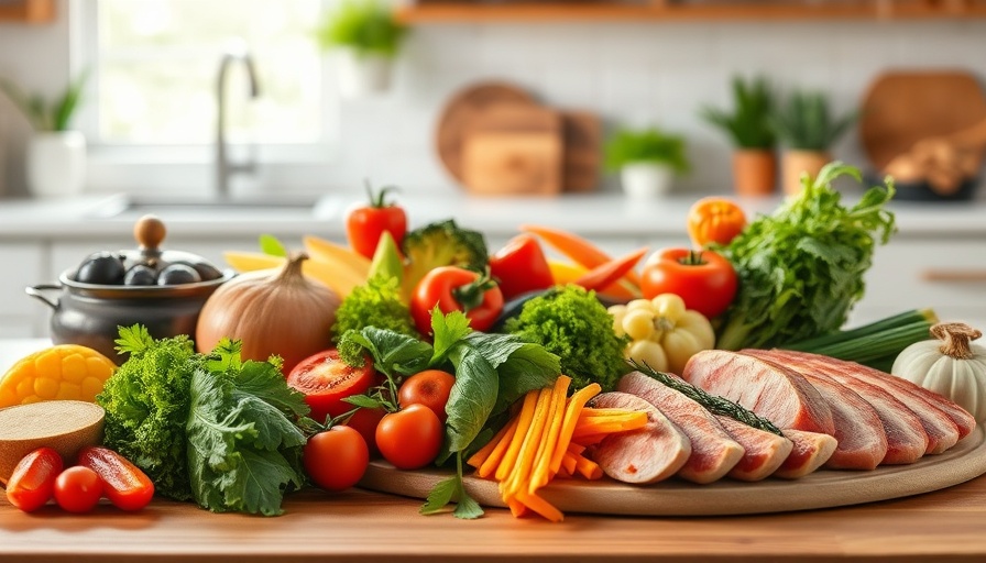 Healthy keto meal for diabetes management on a kitchen table.