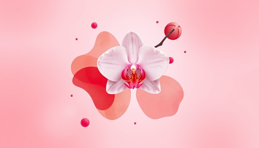 Abstract orchid and shapes representing yeast infections and zinc.