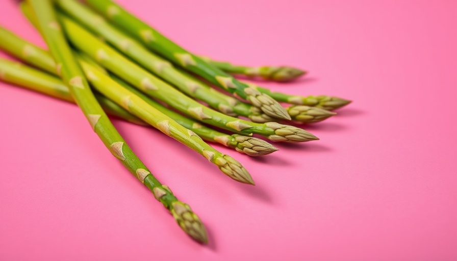 Fresh asparagus on pink background representing urine smell causes.