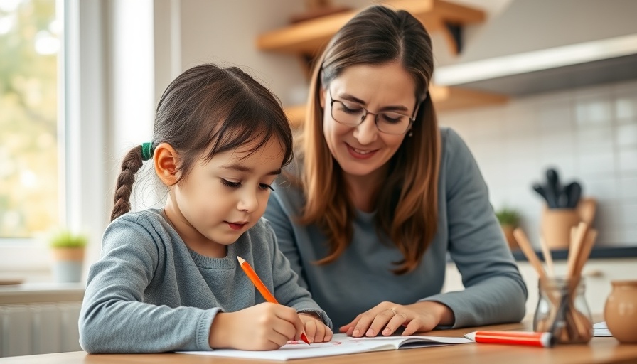 Caring mother and child, setting expectations in a cozy kitchen scene.