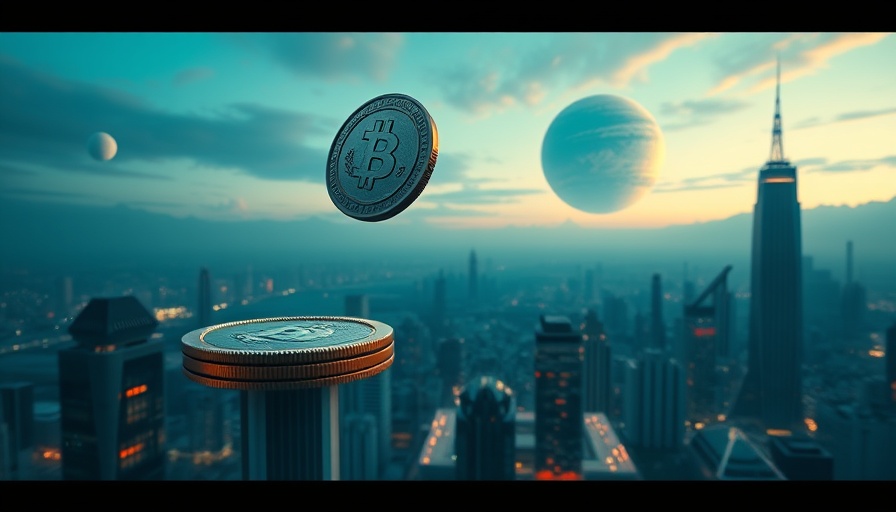 Futuristic coins including BNB over cityscape, BNB outperforms BTC and ETH.