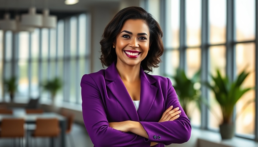 Confident woman in an office setting representing Indigenous identity misrepresentation in AI.