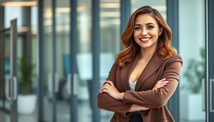 Elegant woman in office setting depicting AI identity themes.