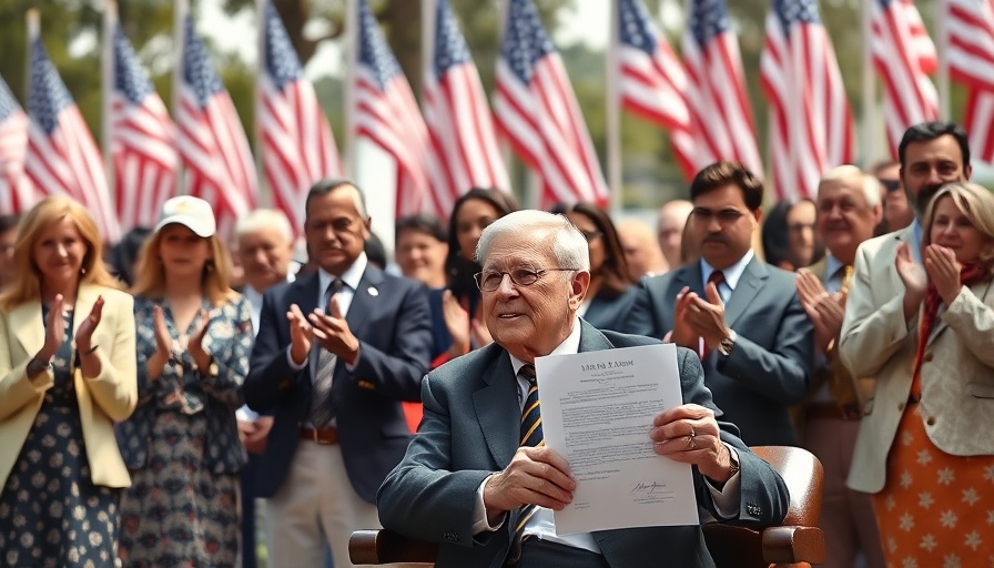 Celebration of OBBBA tax changes with signed document and applause.