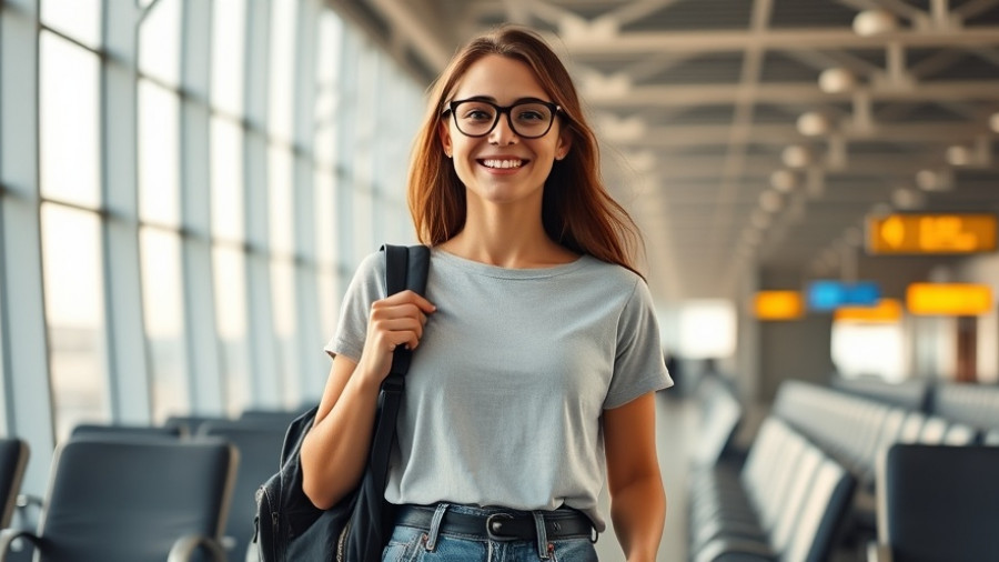 One bag travel style: Woman embracing minimalist packing with a backpack.