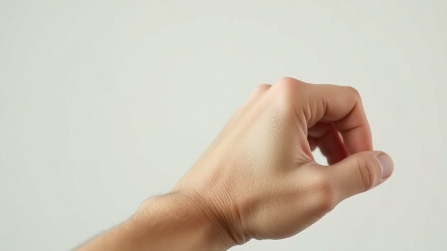 Hand tremor indicating Parkinson's, subtle motion blur effect.