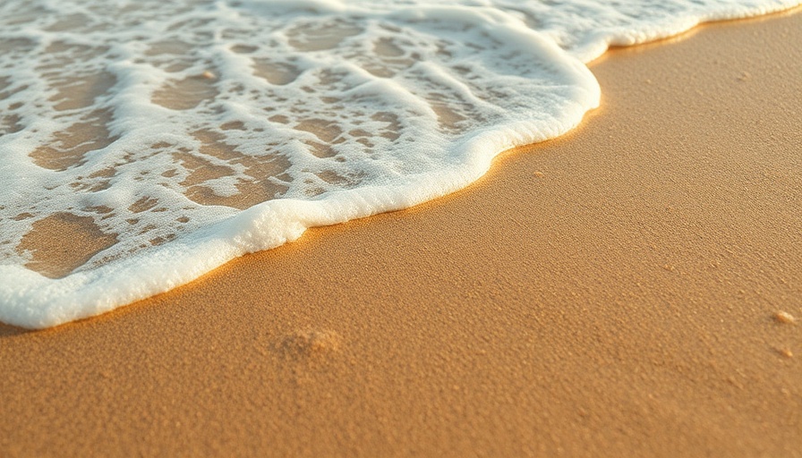 Footprints on wet sand washed by waves symbolizing letting go.