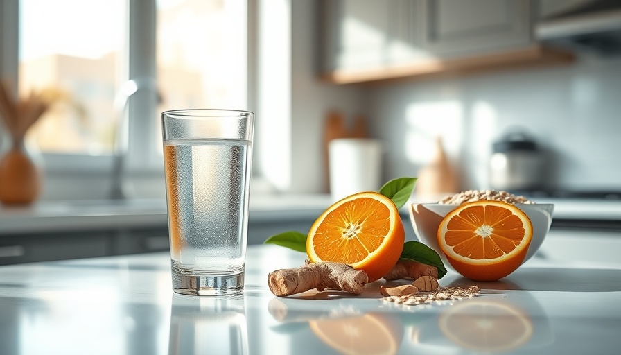 Manage Heartburn tips with healthy foods on a kitchen table.