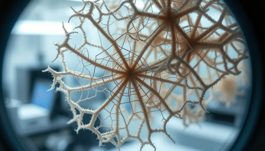 Microscopic view of mold spores showing intricate patterns.