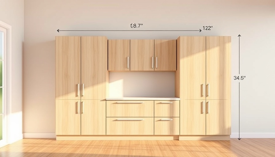 Standard kitchen cabinet dimensions illustration.