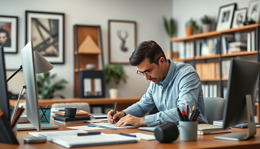 Micro Move Mindset concept with a person focusing in a home office.