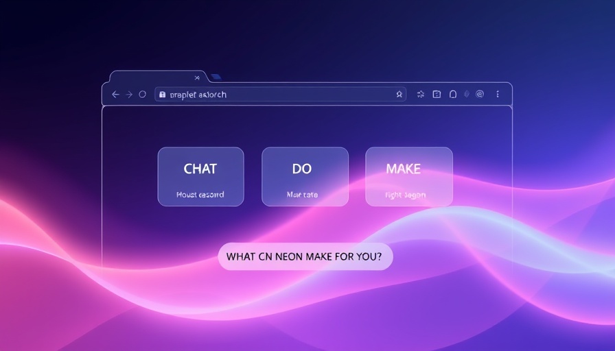 AI agentic browser interface with Neon options.