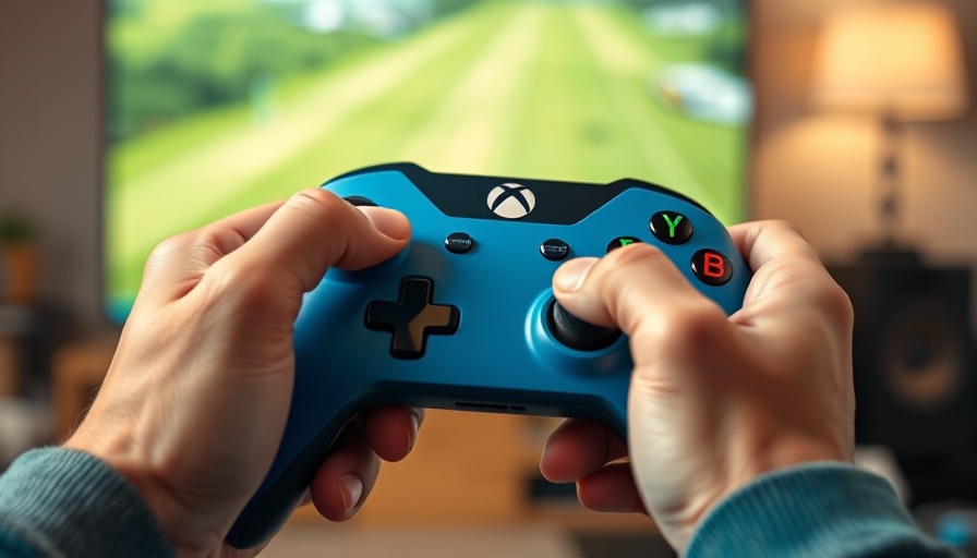 Hands holding Xbox controller while gaming on LG Smart TV.