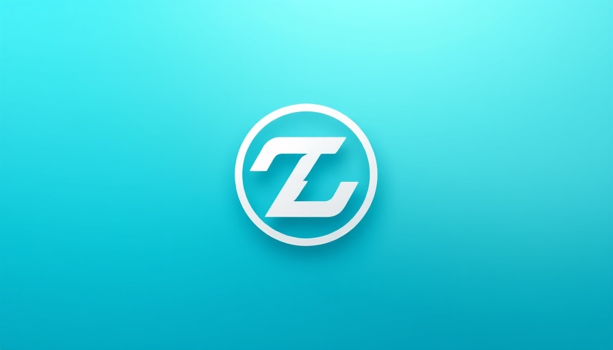 Abstract logo on teal and blue background for startup funding.