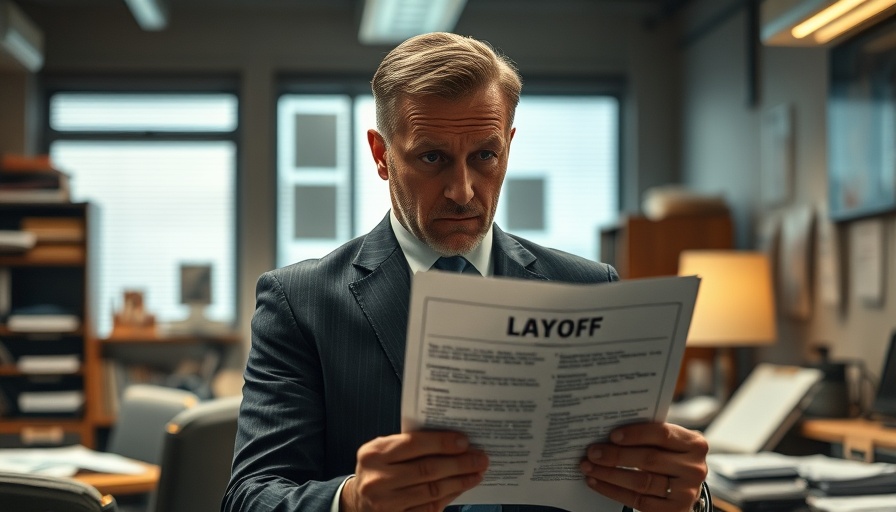 Businessman reading layoff notice, Federal layoffs impact
