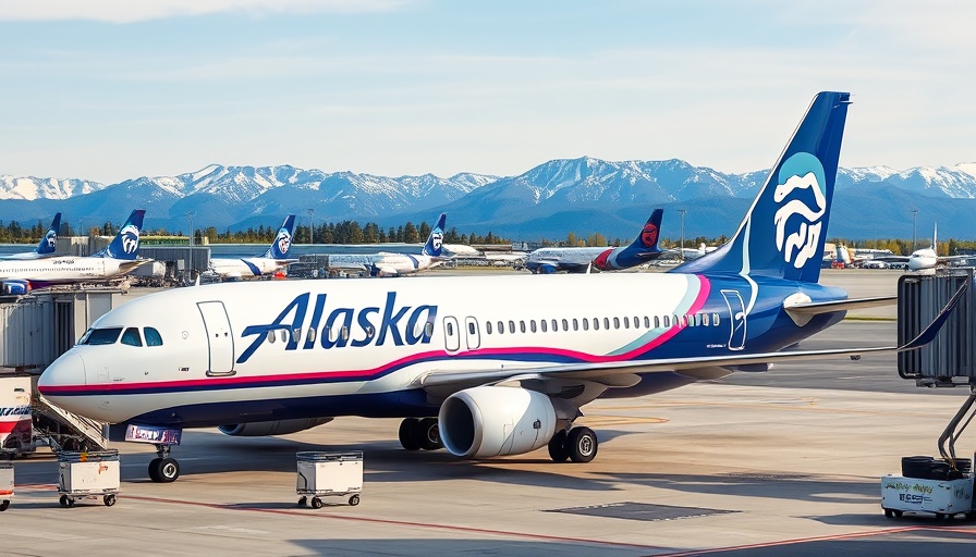 Alaska Airlines plane at gate for nonstop flights to Rome, airport view.